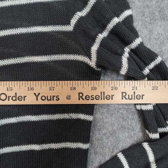 Anthropologie Top Womens Small Knit Long Sleeve Striped Ruffle Clu Willoughby - Picture 7 of 9